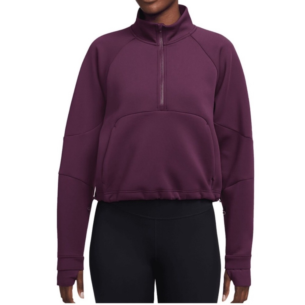 NWT Nike Women's Dri-FIT Prima 1/2-Zip Training Тор in Bordeaux Size Small - Picture 1 of 11